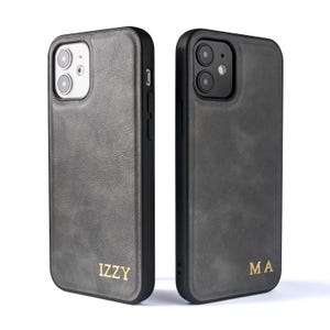 iPhone 15 leather phone case, iPhone 15 Pro case, iPhone 15 Pro Max case, 15 plus case, Personalised custom initials leather case image 7