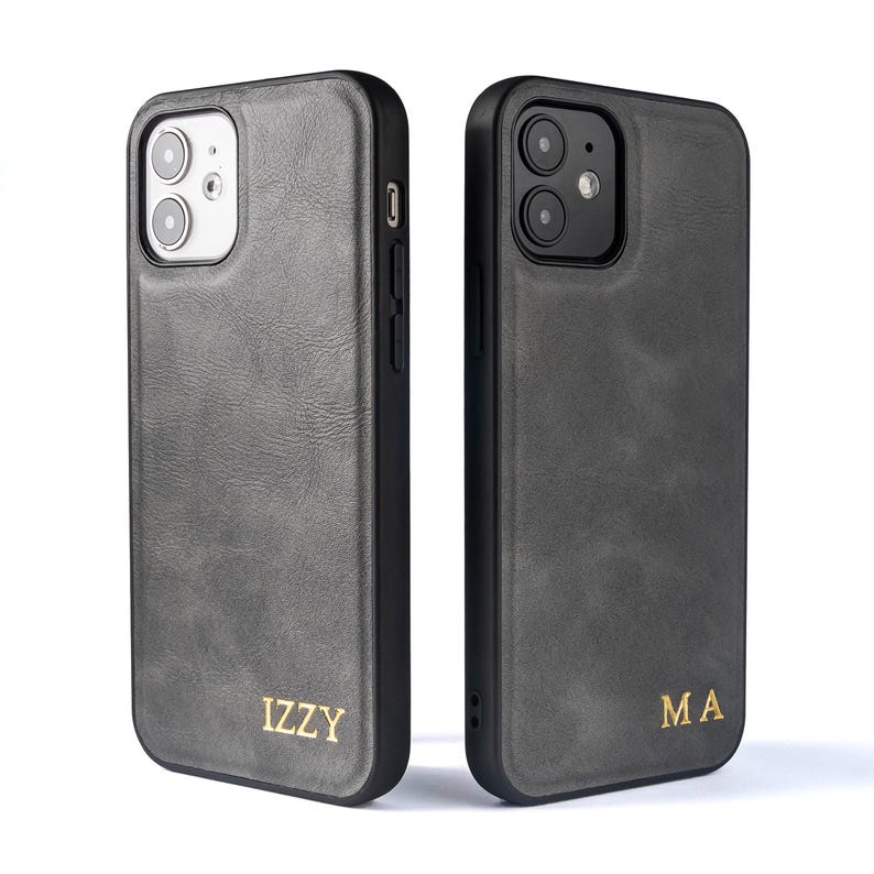 iPhone 15 leather phone case, iPhone 15 Pro case, iPhone 15 Pro Max case, 15 plus case, Personalised custom initials leather case image 7