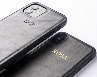 Étui iPhone 13 en cuir PU, 13 pro, 13 pro max, 13 mini étui de téléphone, initiales monogramme personnalisées étui iPhone 13 pro max