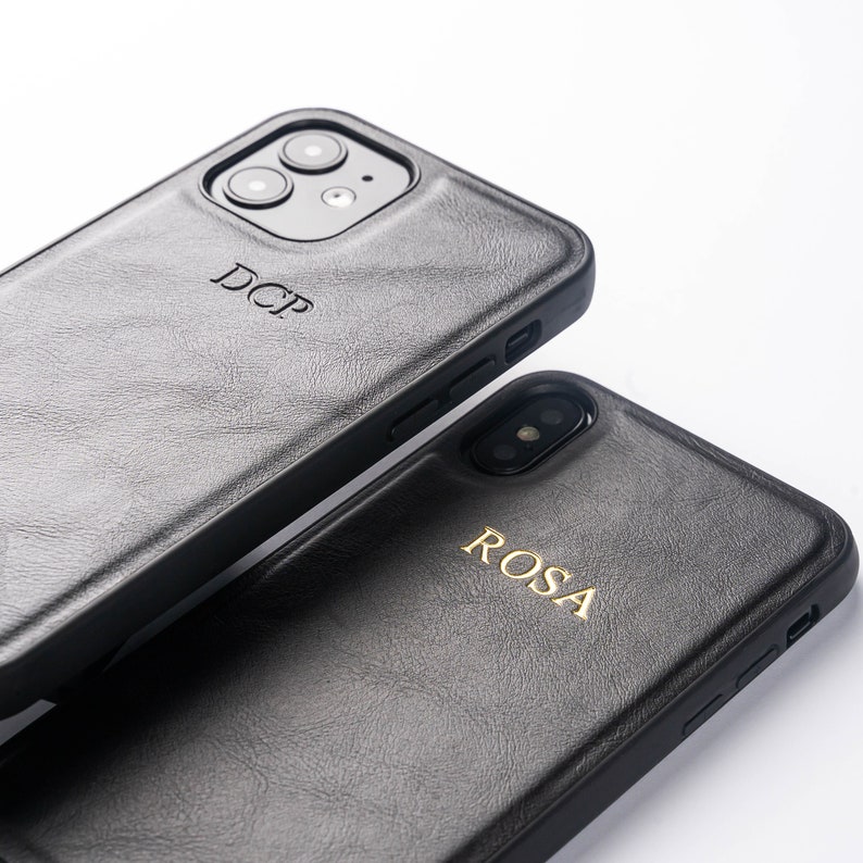 PU Leather Initials Iphone Case Personalised Custom Phone Etsy UK
