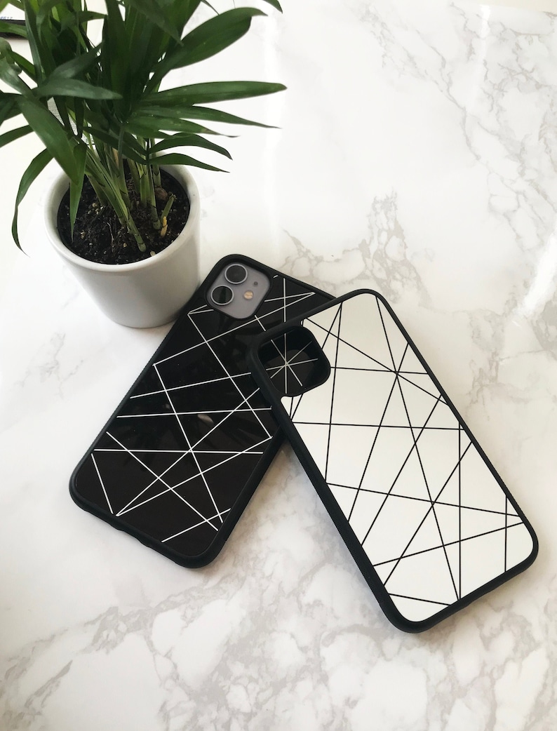 Geometric Black and White phone case/ iPhone cases/ iPhone 11 case/ iPhone 11 pro Max/ iPhone XR, XS case, iPhone 7,8 plus cases, SE 2020 image 1