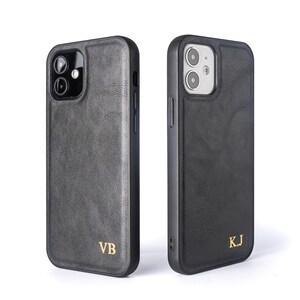 iPhone 15 leather phone case, iPhone 15 Pro case, iPhone 15 Pro Max case, 15 plus case, Personalised custom initials leather case image 4