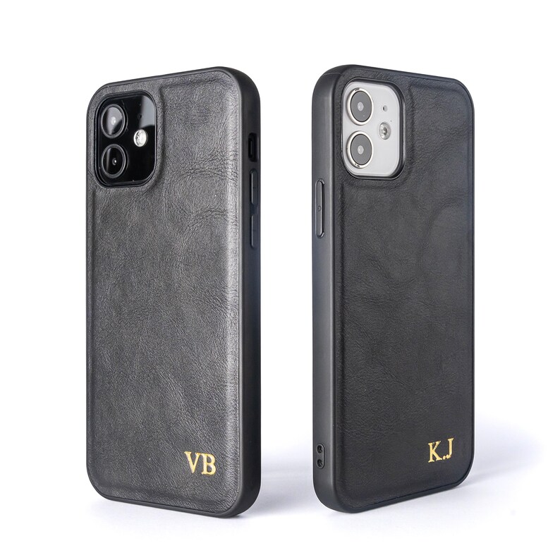 iPhone 15 leather phone case, iPhone 15 Pro case, iPhone 15 Pro Max case, 15 plus case, Personalised custom initials leather case image 4