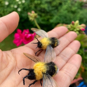 Felted Bumblebee Realistic Bee Spring Decoration Mothers Day Gift Felted Bee Gift for Her Felted Insect image 9