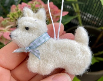 Miniature West Highland White Terrier Dod Christmas Ornament Realistic Animal Westie Ornament Christmas Tree Decoration Gift for Her