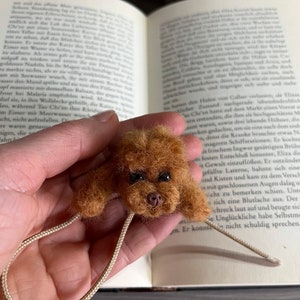 Needle felted Poodle dog Bookmark Felted dog realistic Poodle sculpture Gift Idea image 7