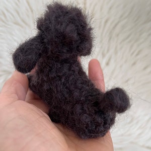 Needle Felted Poodle Dog, Toy Poodle, Wool Felt Toy Poodle, Felted Animal, Miniature Dog, Gift for Her, Poodle Miniature Black Poodle image 5