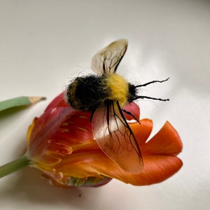 Felted Bumblebee Realistic Bee Spring Decoration Mothers Day Gift Felted Bee Gift for Her Felted Insect image 4