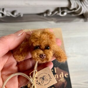 Needle felted Poodle dog Bookmark Felted dog realistic Poodle sculpture Gift Idea image 5