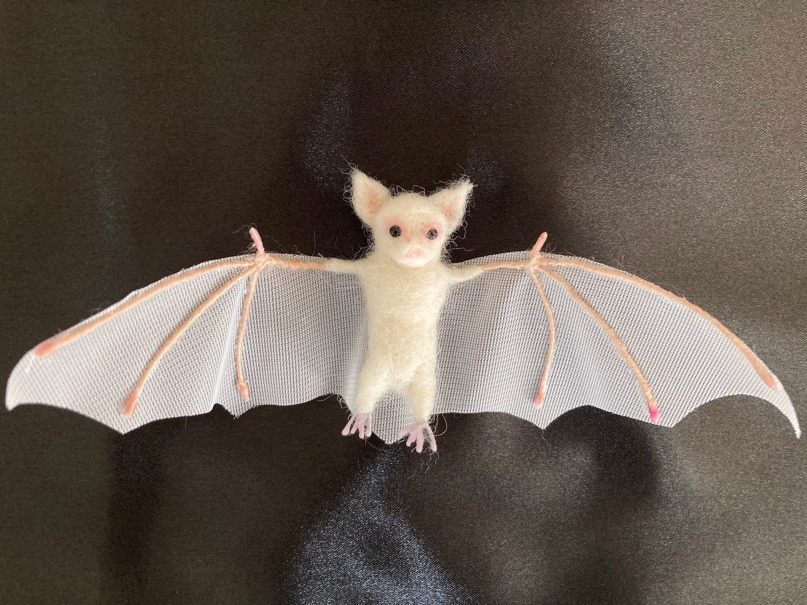 Needle felted realistic Albino bat Halloween bat Vampire Etsy