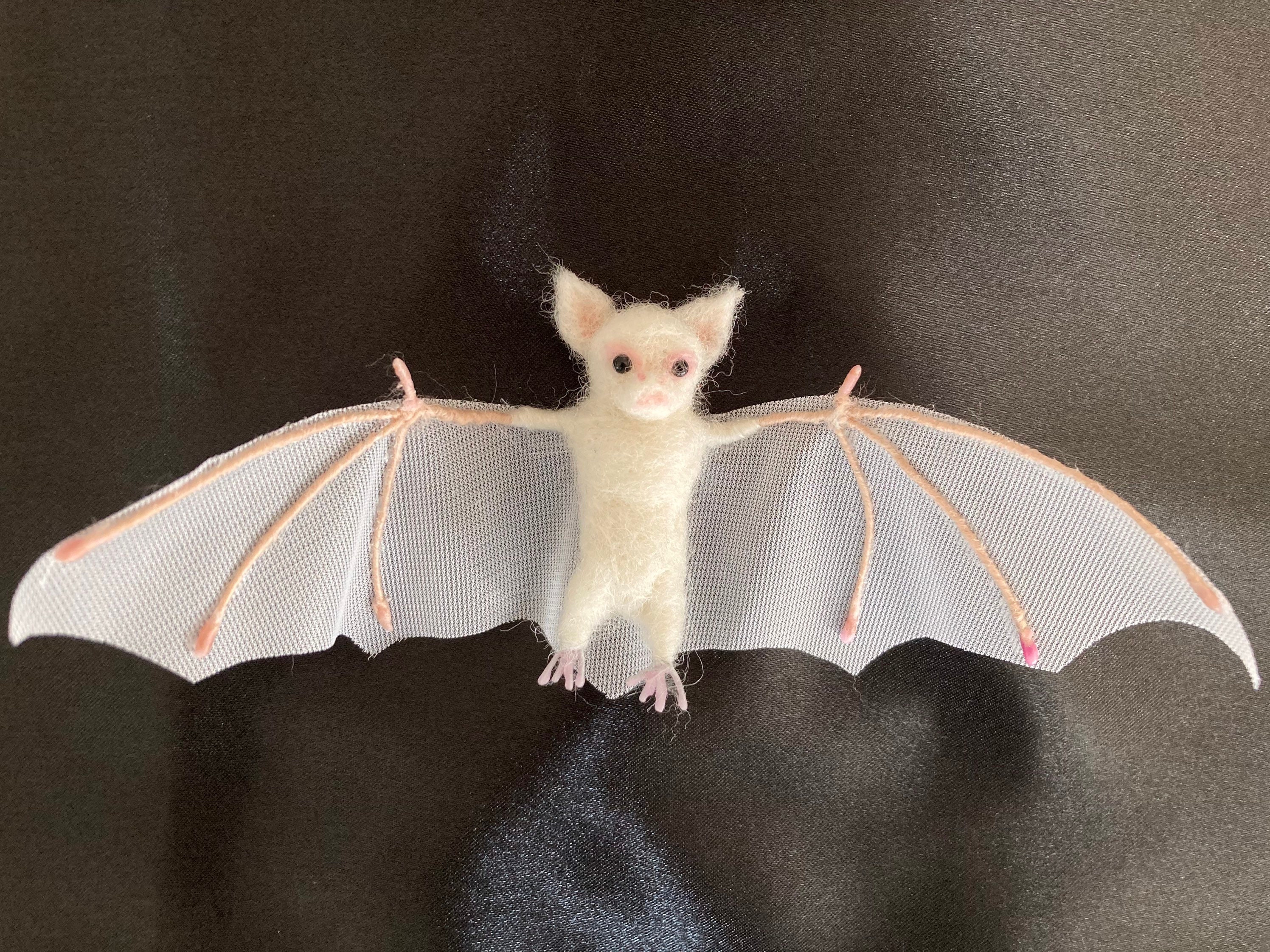 Needle felted realistic Albino bat Halloween bat Vampire Etsy