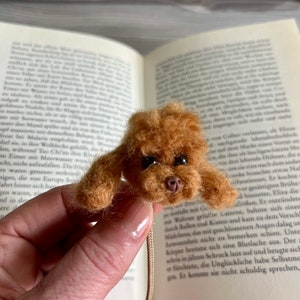 Needle felted Poodle dog Bookmark Felted dog realistic Poodle sculpture Gift Idea image 6