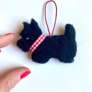 Miniature Scottish Terrier Dod Christmas Ornament Realistic Animal Scottie Ornament Christmas Tree Decoration Gift for Her