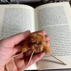 Needle felted Poodle dog Bookmark Felted dog realistic Poodle sculpture Gift Idea image 3