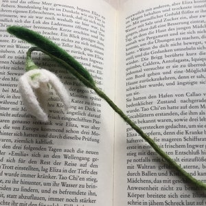 Handmade Bookmark Snowdrop Flower Book Lovers Gift Idea Felted Flower Mother’s Day Gift Gift for Her