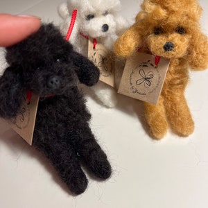 Needle Felted Poodle Dog, Toy Poodle, Wool Felt Toy Poodle, Felted Animal, Miniature Dog, Gift for Her, Poodle Miniature Black Poodle image 3