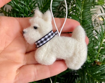 Miniature West Highland White Terrier Dod Christmas Ornament Realistic Animal Westie Ornament Christmas Tree Decoration Gift for Her