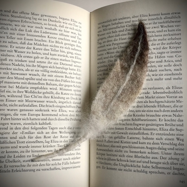 Felted bookmark feather Mother’s Day gift Book lovers Easter, Christmas gift idea Gift for Her