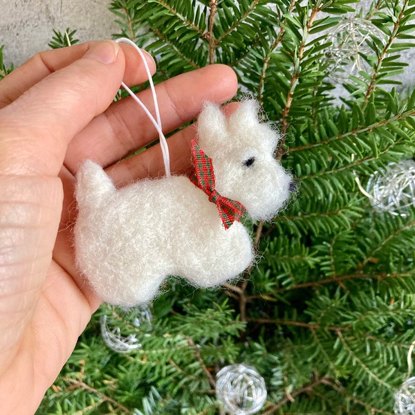Miniature West Highland White Terrier Dod Christmas Ornament Realistic Animal Westie Ornament Christmas Tree Decoration Gift for Her