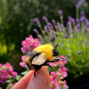 Felted Bumblebee Realistic Bee Spring Decoration Mothers Day Gift Felted Bee Gift for Her Felted Insect image 7
