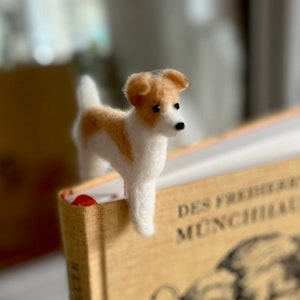 Handgefertigtes Jack Russel Terrier Lesezeichen: Wollhund Liebhaber Geschenk