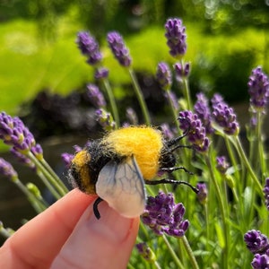 Felted Bumblebee Realistic Bee Spring Decoration Mothers Day Gift Felted Bee Gift for Her Felted Insect image 2