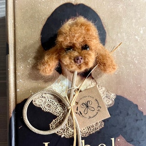 Needle felted Poodle dog Bookmark Felted dog realistic Poodle sculpture Gift Idea image 9