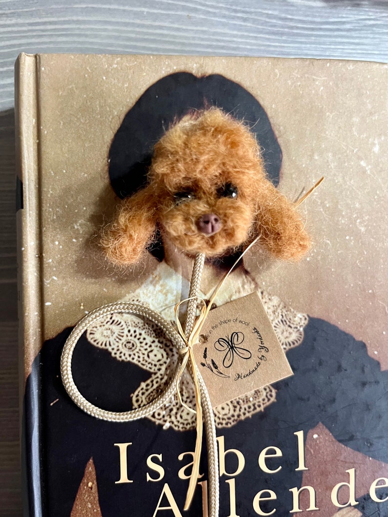 Needle felted Poodle dog Bookmark Felted dog realistic Poodle sculpture Gift Idea image 9