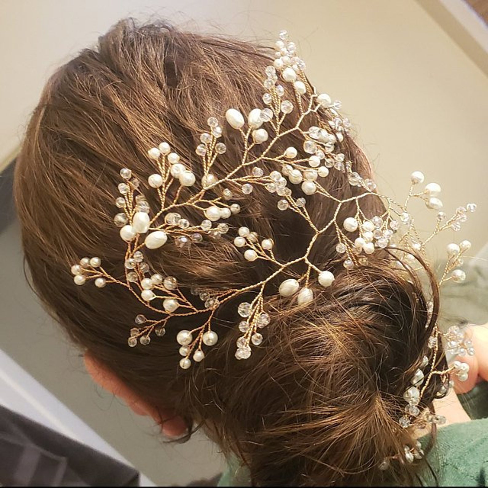 Bridal Headpiece Wedding Hair Vine Bridal Jewelry Crystal Vine Etsy