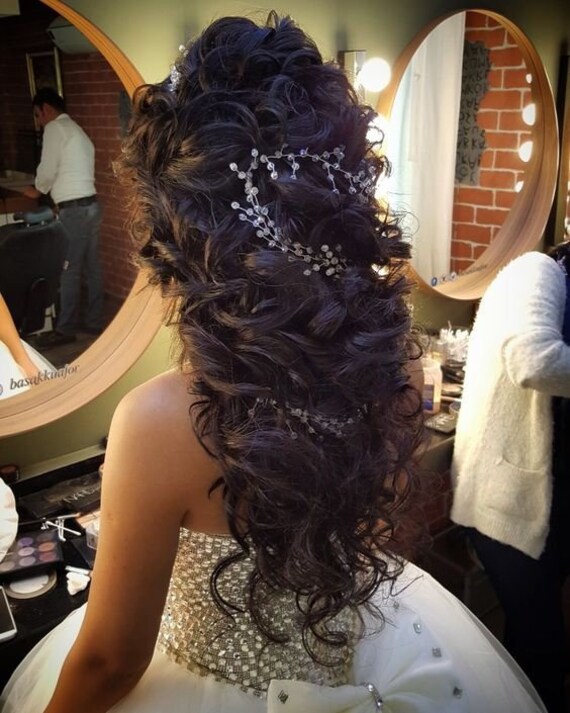 Extra Long Hair Vine Crystal Hair Vine Silver Wedding Hair Etsy