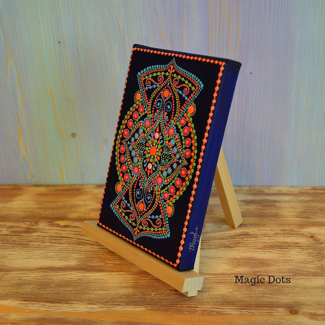 Mandala on Canvas Medallion Good Luck Energy Mandala Original Etsy