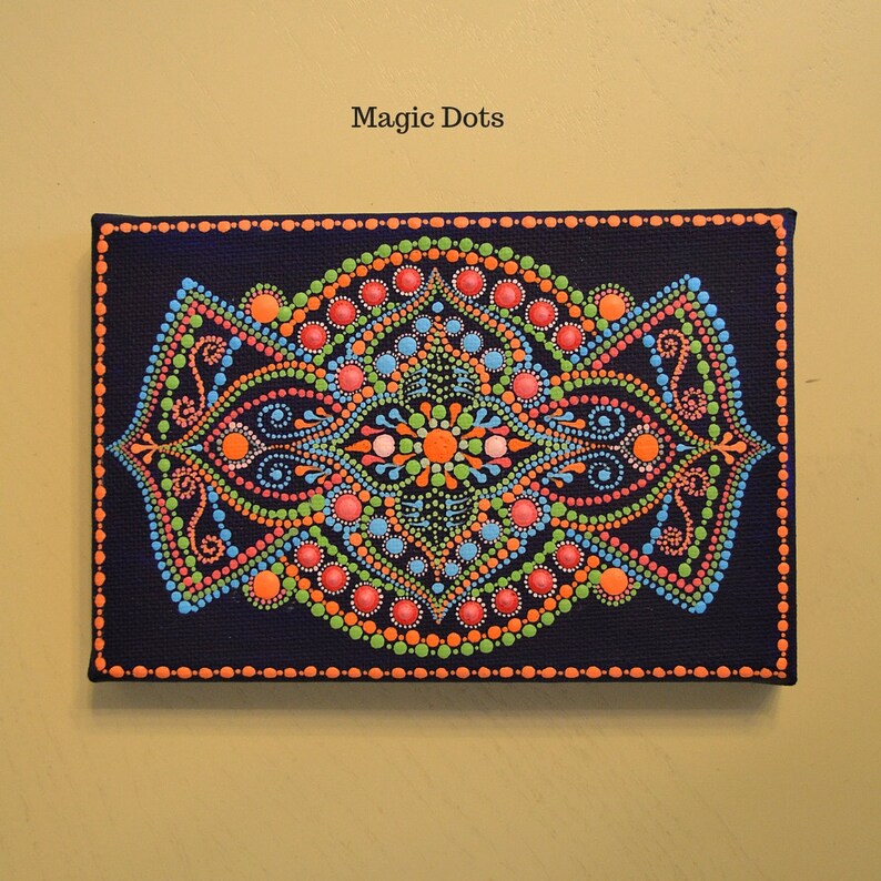 Mandala on Canvas Medallion Good Luck Energy Mandala Original Etsy