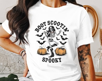 Cowgirl-skelett Halloween PNG, Western Country Music-tröja (digital nedladdning)