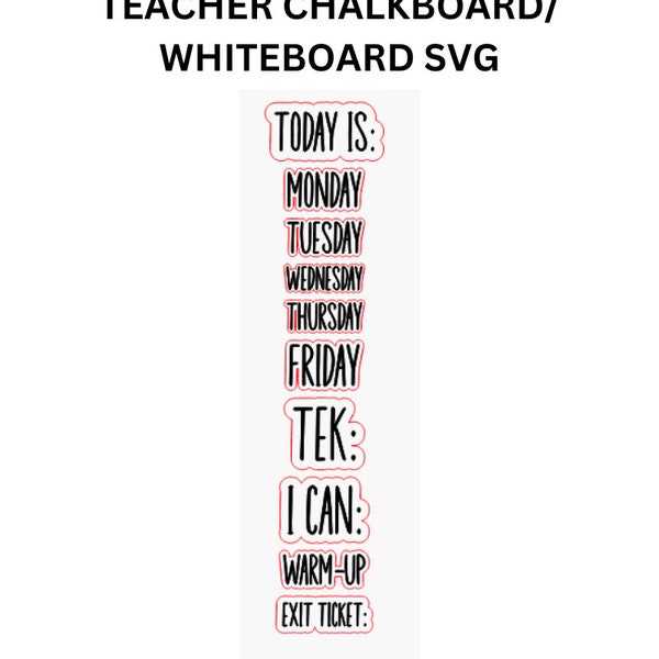 Teacher Whiteboard SVG Digital Download for Classroom