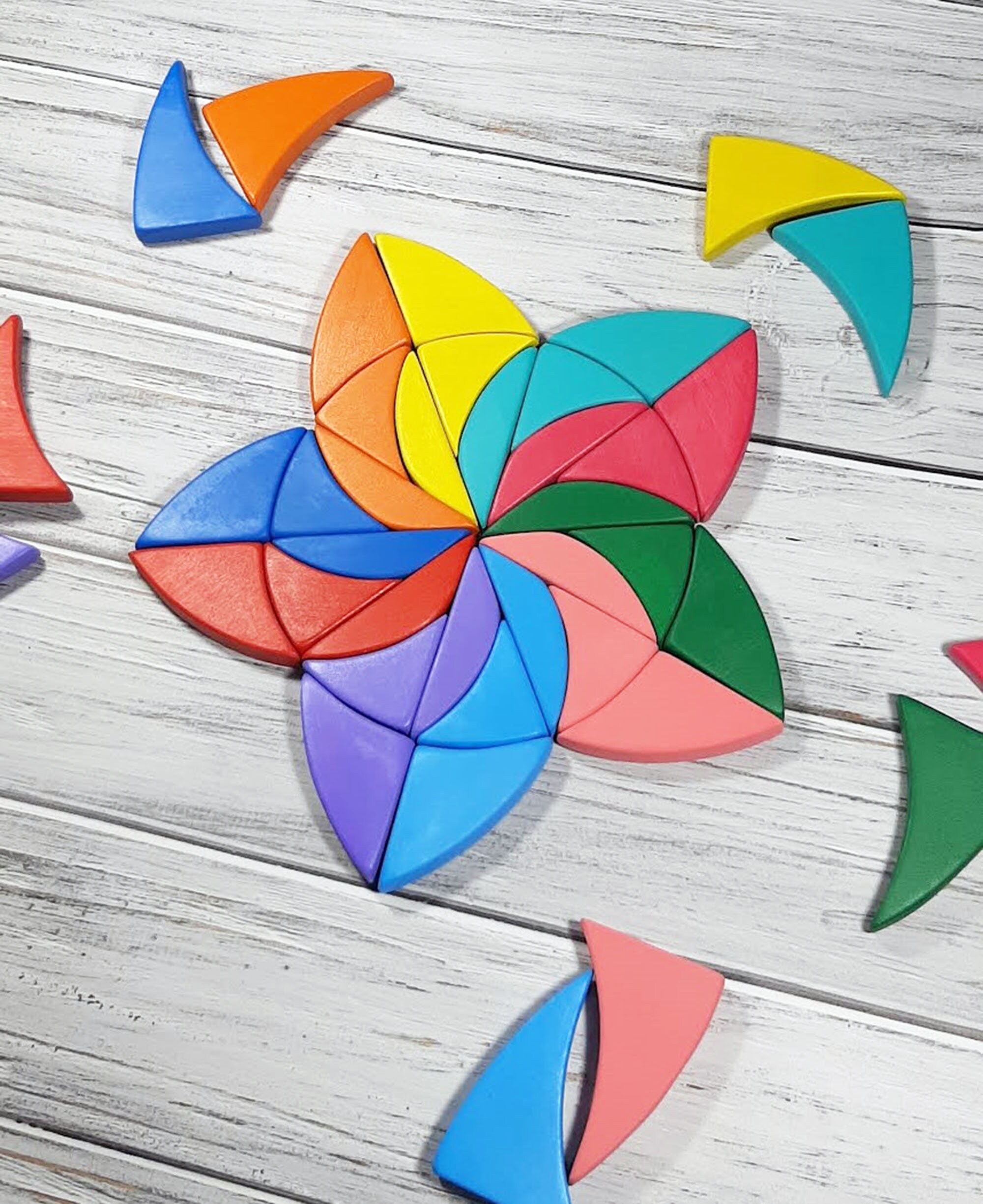 Mosaic stacker Wooden Puzzle Grimm Wooden mosaic blocks Etsy