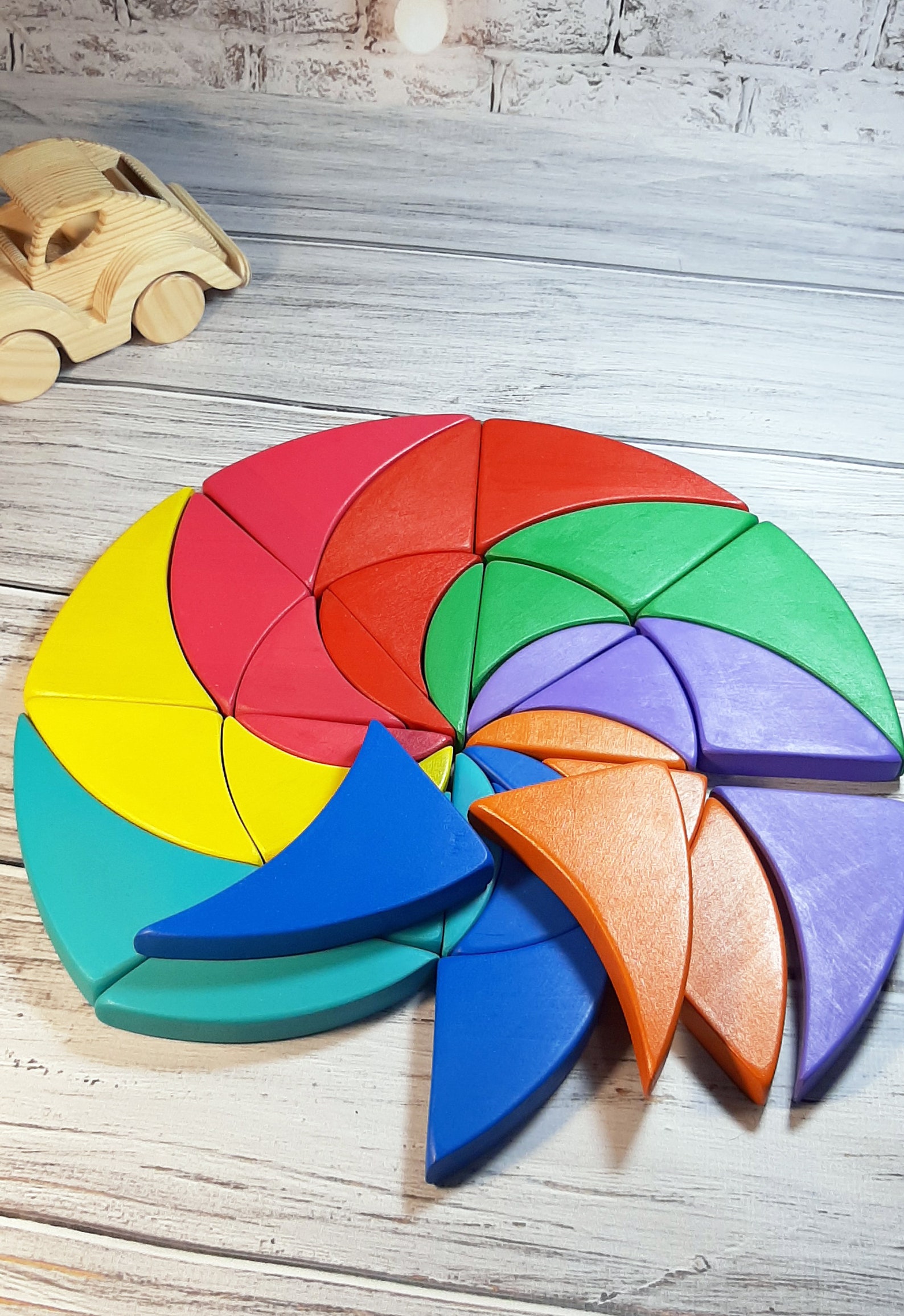 Mosaic stacker Wooden Puzzle Grimm Wooden mosaic blocks Etsy