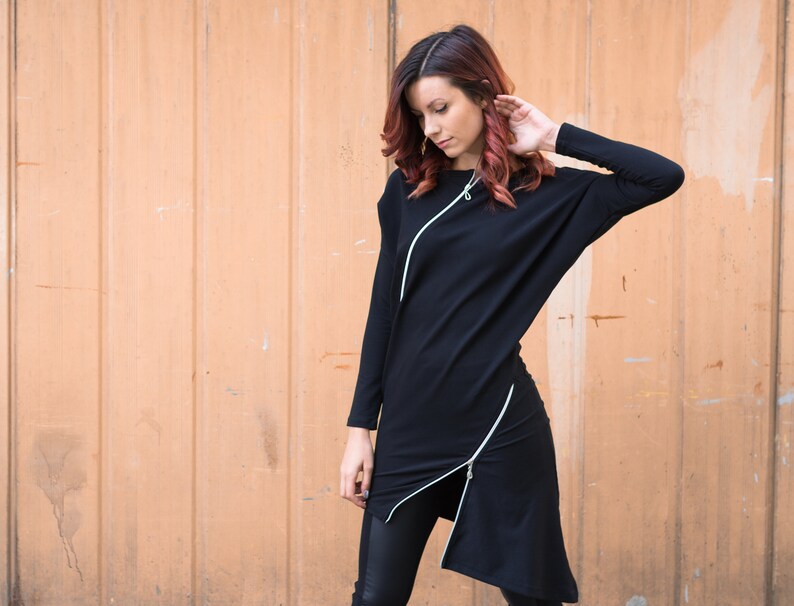 black tunic dress long sleeve