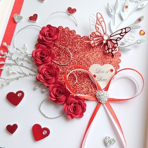 Personalisierte Luxus handgemachte Valentinsgrüße / Geburtstag / Muttertagskarte mit GESCHENKBOX