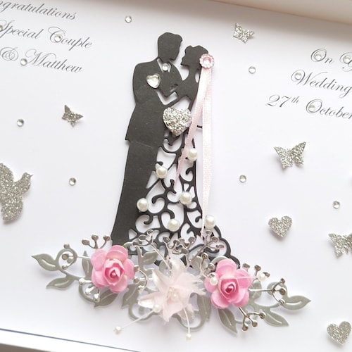 Handmade Personalised 3D Wedding Card / Anniversary / | Etsy UK