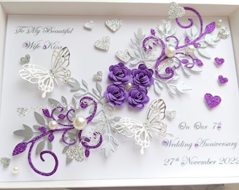 Handmade Personalised Luxury Wedding Card / Anniversary / Engagement  Card with GIFT BOX