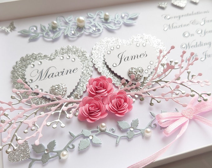 Handmade Personalised 3D Wedding Card / Anniversary / Engagement Card ...