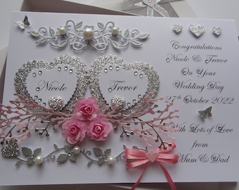 Handmade Personalised 3D Wedding Card / Anniversary / | Etsy