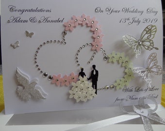 Personalised Luxury Handmade Wedding Card / Anniversary Card | Etsy UK