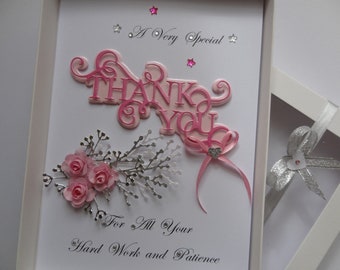 Thank YOU - Handmade Personalised 3D Card  Keepsake with GIFT BOX