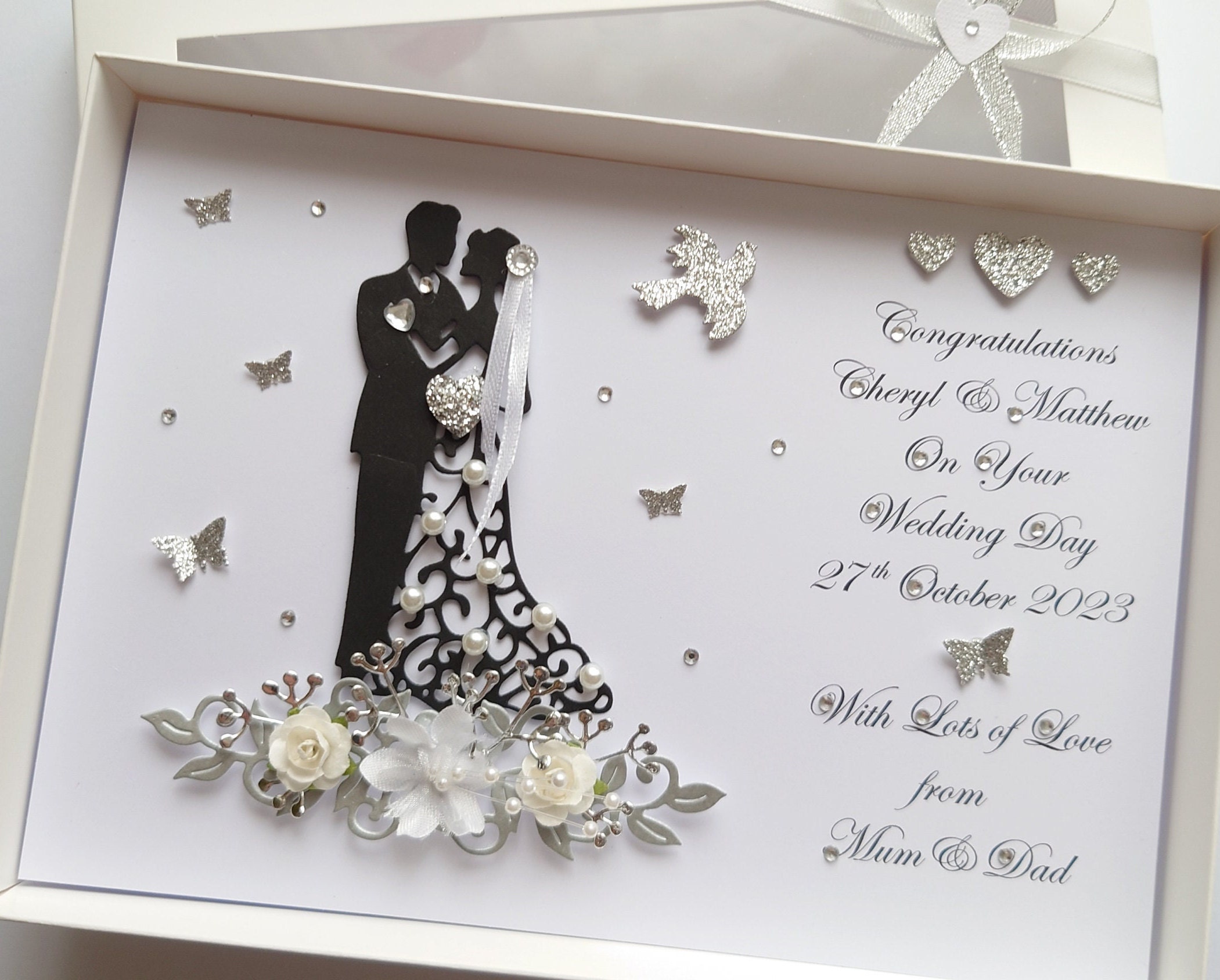 Handmade Personalised 3D Wedding Card / Anniversary / Engagement Card ...