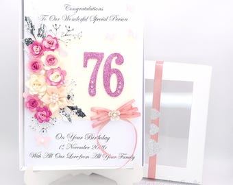 Handmade Personalised 3D Birthday / Mother's Day Card with GIFT BOX