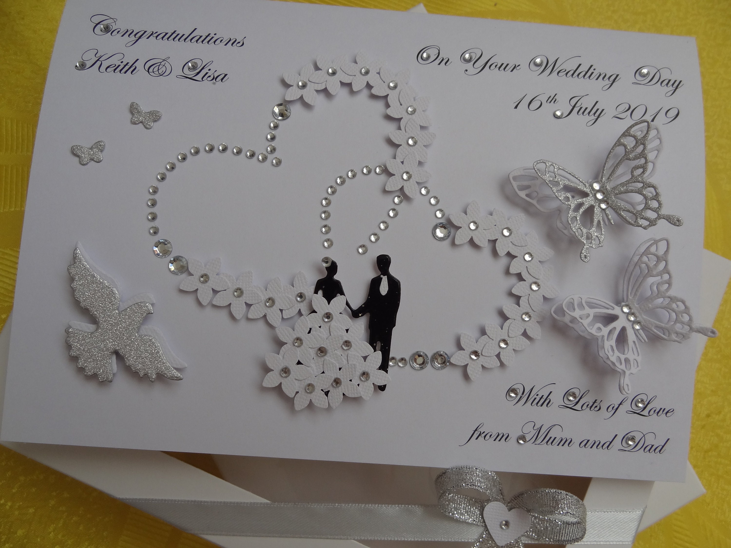 Personalised Luxury Handmade Wedding Card / Anniversary Card | Etsy UK