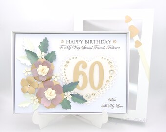 Handmade 3D Personalised Birthday Mothers Day Daughter Sister Card with GIFT BOX