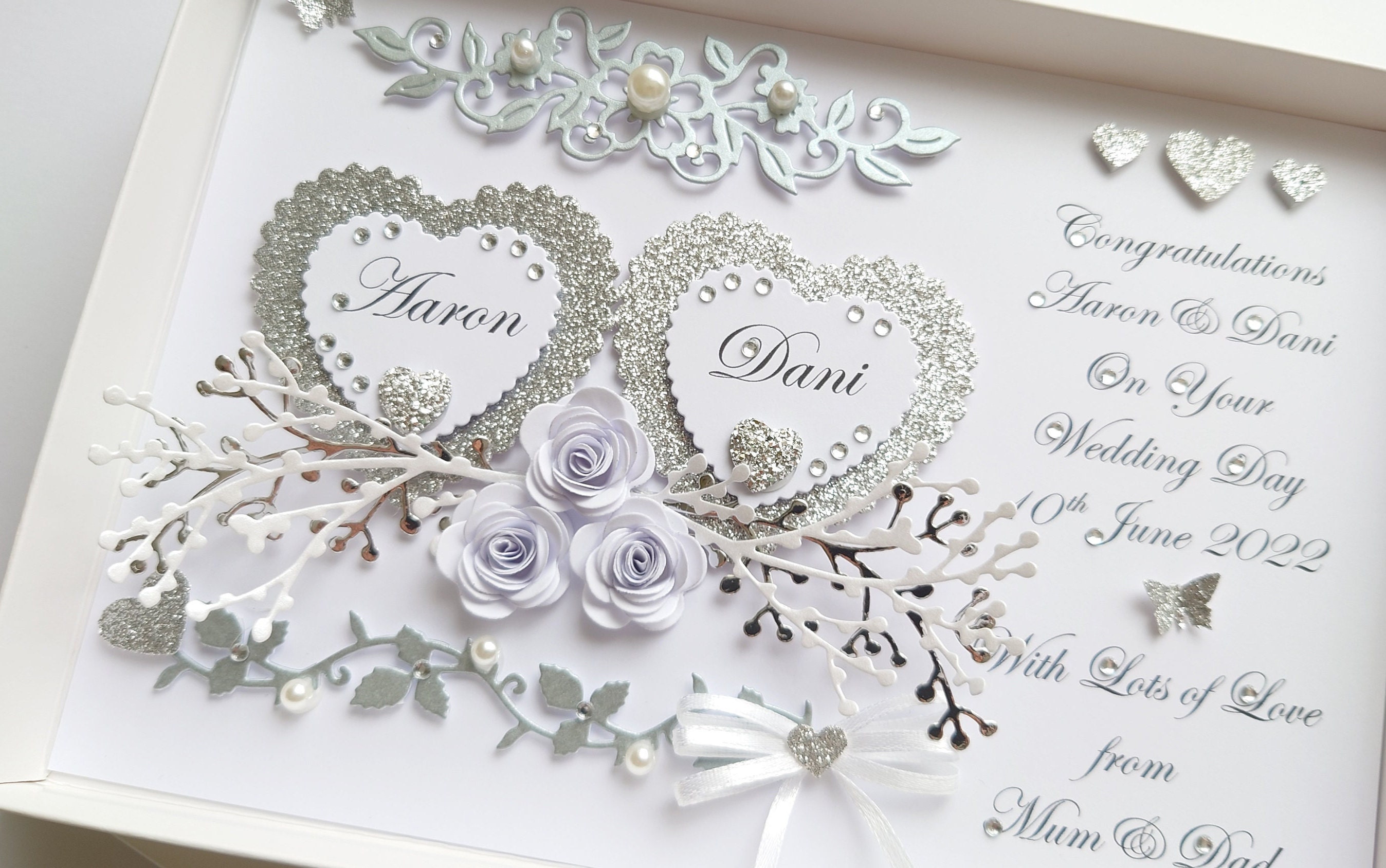 Handmade Personalised 3D Wedding Card / Anniversary / Engagement Card ...