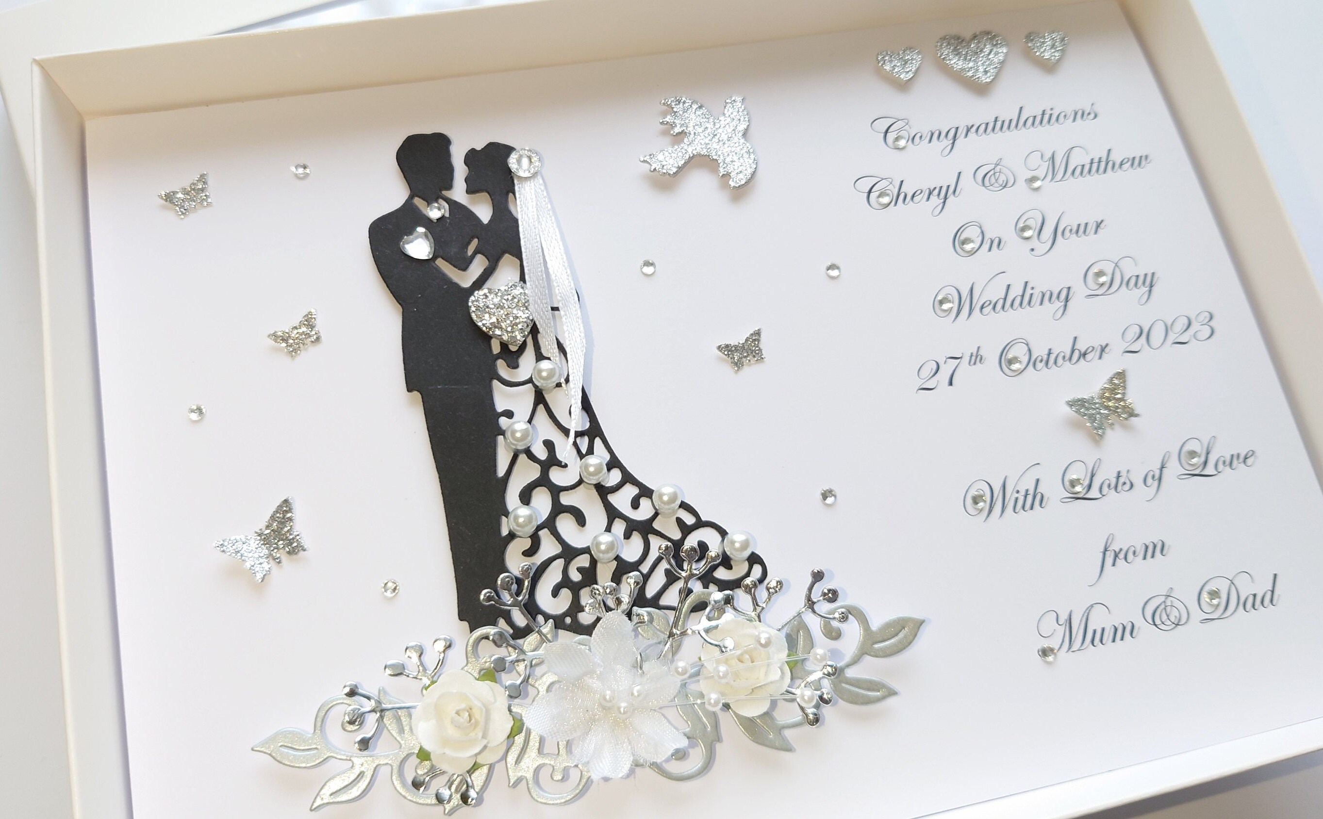 Handmade Personalised 3D Wedding Card / Anniversary / Engagement Card ...